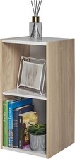 Mobiletto a 2 Ripiani Moderno in Legno per Soggiorno Bagno e Ufficio 55x30x29cm