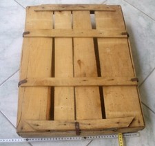 CASSA ANTICA LEGNO E RINFORZI IN FERRO CASSETTA FRUTTA RURALE VINTAGE