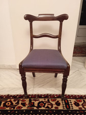 4 Sedie Antiche In Mogano Fine