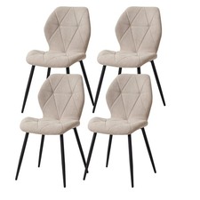 Set di 4 Sedia da Pranzo in Tessuto Nordico, Adatte per Cucina e Soggiorno