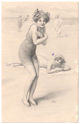 1918 ragazza mare costume - ragazza,