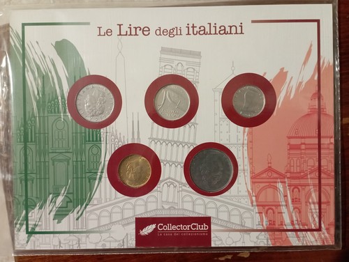 Monete lira italiana - in, folder