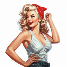 6 adesivi auto sticker pin up