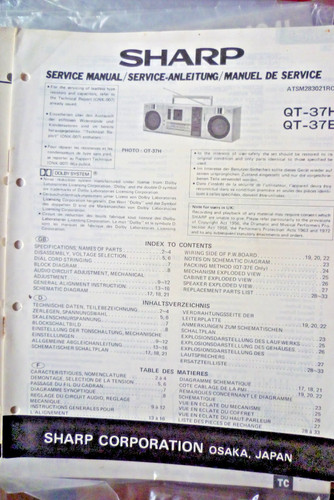 Sharp 37h qt - qt-37h, qt-37e