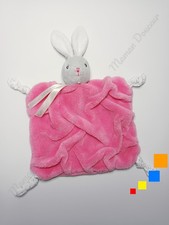 Doudou Plat Carré Lapin Gris Rose Framboise Plume Tendres Et Douces - Kaloo 2020