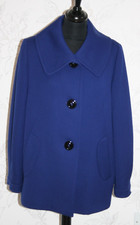 NUOVO CINZIA ROCCA Italy Cappotto 100% PURA LANA VERGINE UK14/IT46/US10 Blu Cobalto