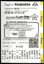 Ricevuta Giocata SuperEnalotto