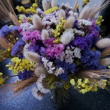 Mazzo di fiori secchi 50 cm limonio statizio lagurus segale decorazione casa ufficio