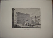 Stampa antica veduta palazzo