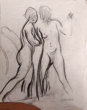 CADORIN GUIDO (Venezia, 1892 - 1976) BOZZETTO DI FIGURA E DUE FIGURE XIX sec. c