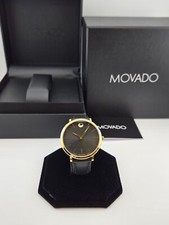 Orologio Movado donna ultra sottile quadrante nero cassa tono oro - 0607091 prezzo al pubblico $795)
