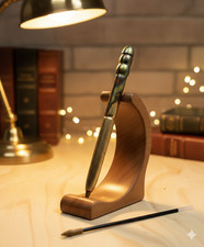 Penna in legno e foglia d'oro