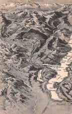 Postcard Milan Paris Map 1918