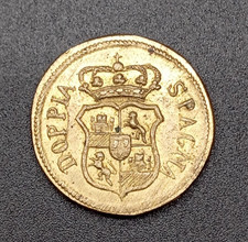 PESO MONETALE ANTICO DOPPIA DI SPAGNA DA BILANCIA PESA MONETE PESI E MISURE