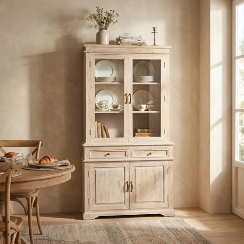 Credenza con vetrina legno - credenza, in