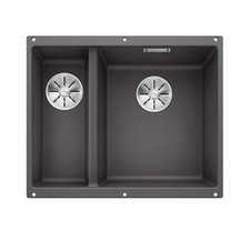 Lavello da cucina BLANCO Subline 340/160-U doppio sottotop in Silgranit grigio