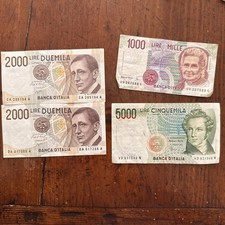 Banconote 1000 2000 5000 Lire