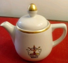 BONOMELLI - TEIERA VINTAGE CON COPERCHIO - POMELLO E BORDO DORATO PORCELLANA ACF
