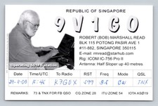 Ham Radio QSL 9V1GO Singapore
