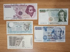 50000 10000 5000 1000 500 LIRE