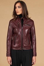 Giacca pelle vinaccio donna - giacca,