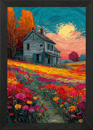 Quadro colorato casa - , campo