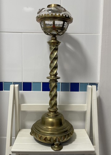 19th century glass oil lamp