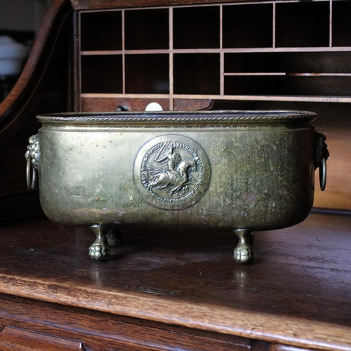 Antique brass jardiniere - antique,