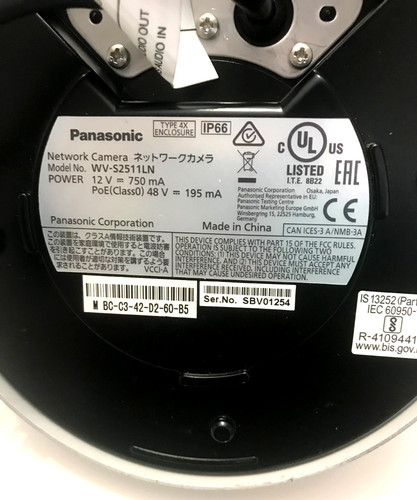 Panasonic s2511ln - panasonic, wv-s2511ln