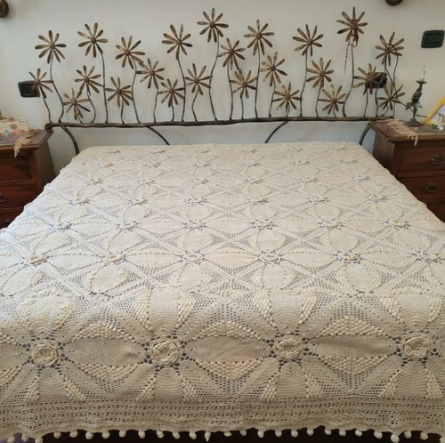 Copriletto vintage uncinetto - vintage,