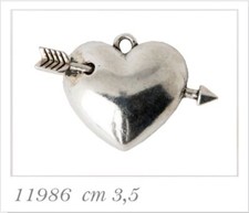 12 PEZZI Ciondolo Cuore Cupido