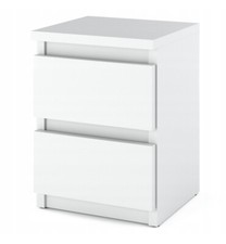 Comodino bianco con cassetti, comodino per camera da letto 30 x 30 cm