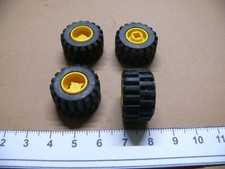 Lego 4 x yellow Wheel 11mm D