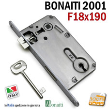 SERRATURA PORTA PATENT FRONTALE 18x190mm BONAITI 2001 240 CROMO OPACO E50 INT90