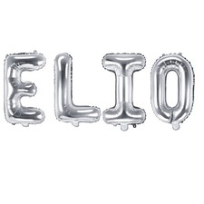 Palloncino FOIL MYLAR ARGENTO scritta nome ELIO 35 cm 0ZLS