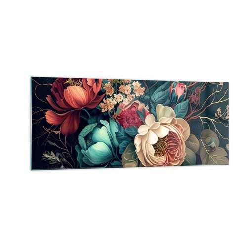 Quadro vetro 100x40cm fiori - quadro,