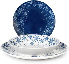 Royal Norfolk Dream Servizio Tavola, 18 Piatti, Porcellana, Blu E Bianco