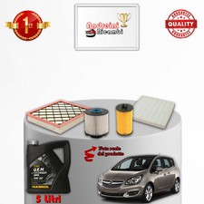 KIT TAGLIANDO 4 FILTRI E OLIO OPEL MERIVA B 1.6 CDTI 70KW 95CV DAL 2014 ->