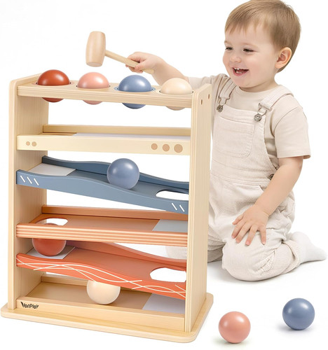 Pista per biglie legno - biglie,