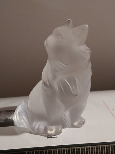 Lalique chat assis cristal - chat,