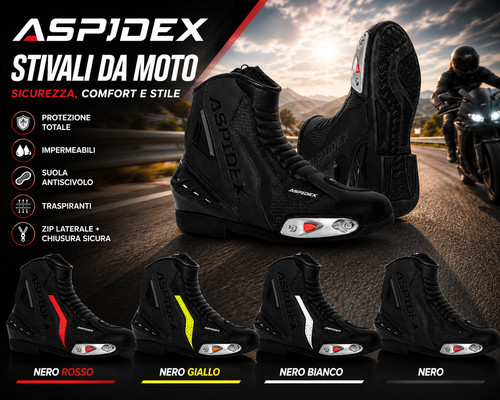 Stivali moto uomo - uomo, pelle