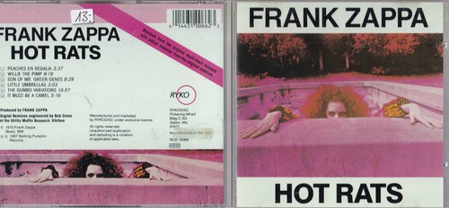 Frank zappa hot rats cd - zappa,