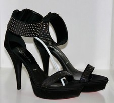 Altramarea Pattini Plateau Stiletto Nero/Strass Raso 18856 Taglia 38 Nuovo