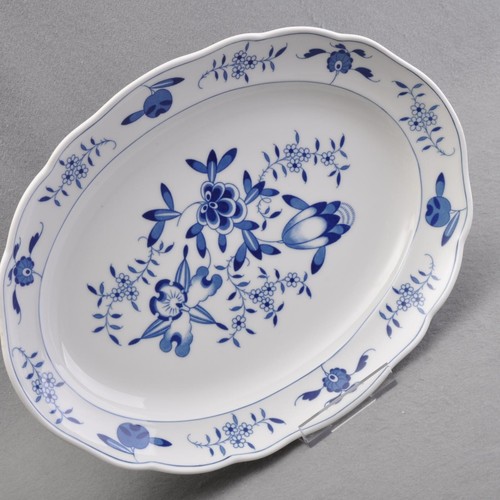 Meissen orchidea blu piatto - meissen, blu,