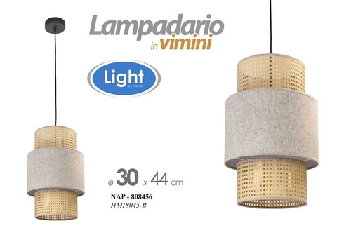 Lampadario vimini beige - lampadario,