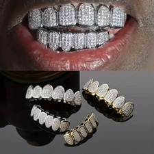 Set Denti Grillz Bocca Inferiore Oro Argento Denti Griglie Rimovibili Gioielli