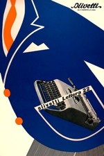 Poster Manifesto Locandina Pubblicità Olivetti Lettera 22 Ivrea Stampa 40x60 Cm.