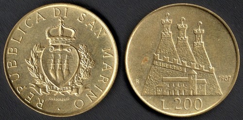 San marino 200 lire 1987 - marino,