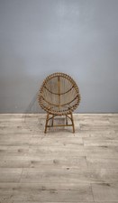 84654-2 Poltroncina in vimini intrecciato con seduta ovale