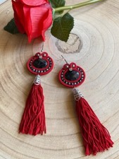 ORECCHINI SOUTACHE CON FRANGE***HANDMADE***REALIZZATI A MANO